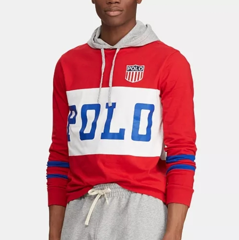 Polo Ralph Lauren Chariots Hooded Longsleeve Track Pullover, Medium